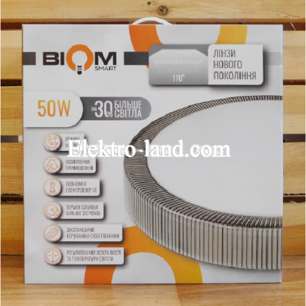 Светильник светодиодный Biom SMART SML-R17-50 3000-6000K 50 Вт с д/у